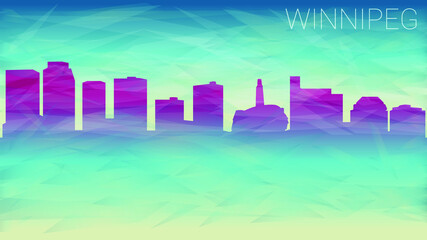 Fototapeta premium Winnipeg City Canada. Broken Glass Abstract Geometric Dynamic Textured. Banner Background. Colorful Shape Composition.