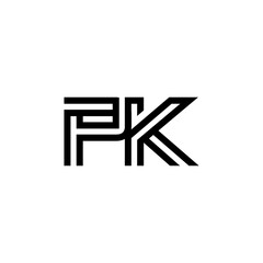 initial letter pk line stroke logo modern