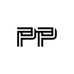 initial letter pp line stroke logo modern