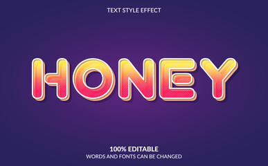 Editable Text Effect, Honey Text Style