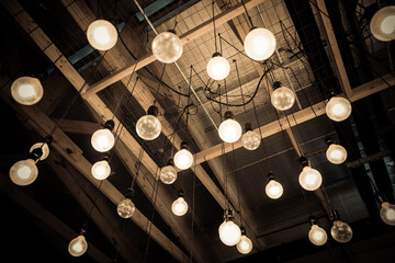 lights suspended from ceiling