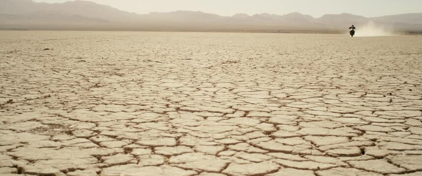 Dry lake motorcycle flyby 3