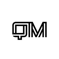 initial letter qm line stroke logo modern