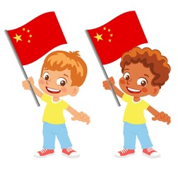 China flag in hand set