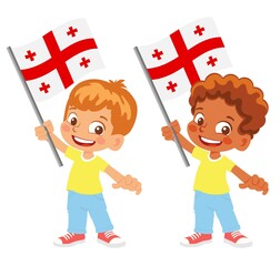 Georgia flag in hand set