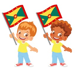 Grenada flag in hand set