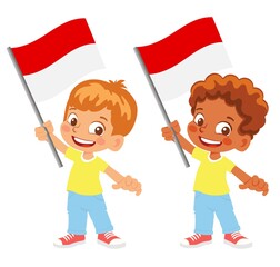 Indonesia flag in hand set