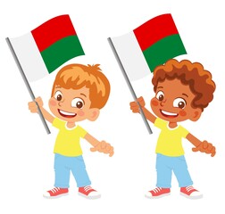 Madagascar flag in hand set