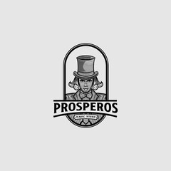 Magician Vintage Logo Design Illustration For Magic Store