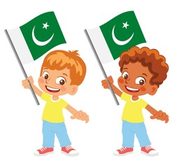 Pakistan flag in hand set