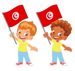 Tunisia flag in hand set
