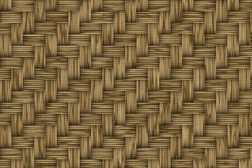 Rattan texture, detail handcraft bamboo weaving background. Brown wicker basket illustration