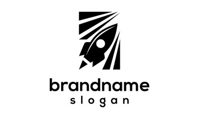 Modern rocket logo design vector EPS 10