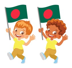 Bangladesh flag in hand set