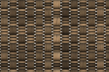 Brown basket weave seamless background. Classic cross woven texture decorative pattern. Natural wicker bamboo effect