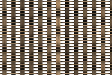 Brown basket weave seamless background. Classic cross woven texture decorative pattern. Natural wicker bamboo effect