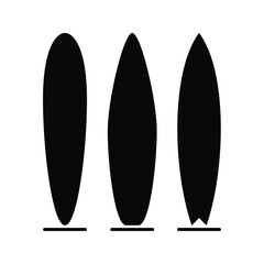 Set of surfboard on white background. Sea extreme sport. Wood surf board Summer Surfing trendy flat style for graphic design, web-site. Vector illustration. EPS10