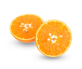 orange slice, orange isolated on white background.