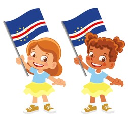 Cape Verde flag in hand set