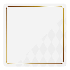 正方形のフレーム　ホワイト＆ゴールド　一部にダイヤパターン