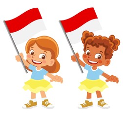 Monaco flag in hand set