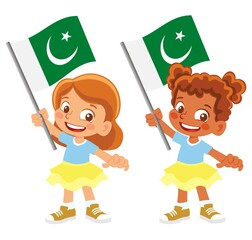 Pakistan flag in hand set