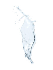 Water splash on white background