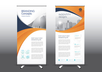 RollUp template vector illustration, Designed for style applied to the expo. Publicity banners, business model vertical.