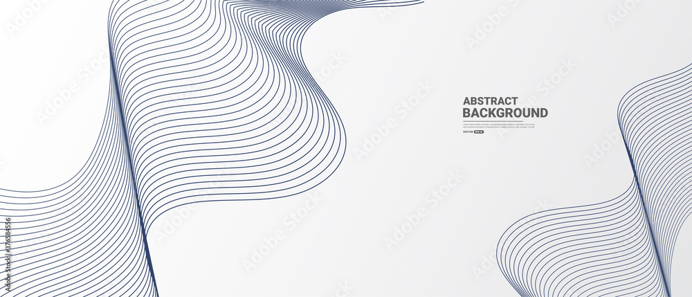 Wall mural white abstract background with flowing lines wave.vector illustration.