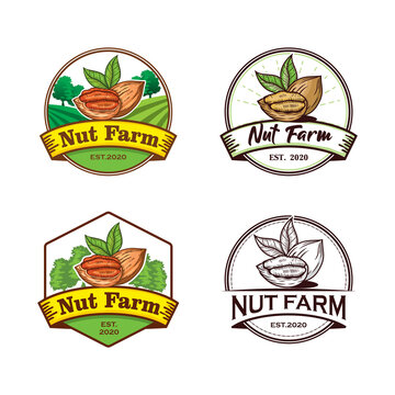Nut Farm Logo, Emblem Nut Company Vector