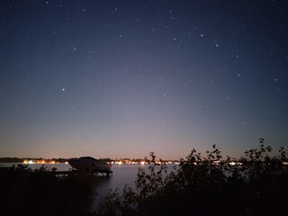 long exposure different ISO, boat, lake and lights