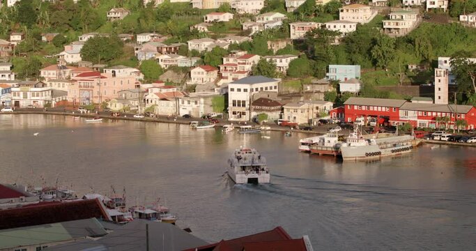 Exterior of the Osprey ferry coming in to dock, St. George's, Grenada