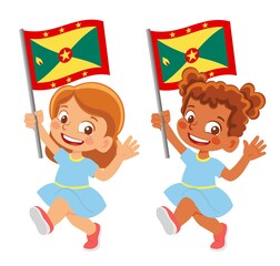 Grenada flag in hand set