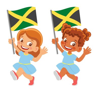 Jamaica flag in hand set