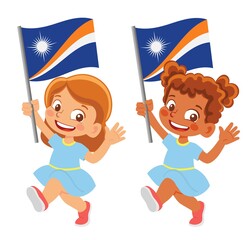 Marshall Islands flag in hand set