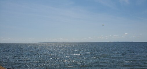 kite surfing in the sea