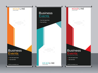 Business banner roll up set,standee banner template,Modern banner.