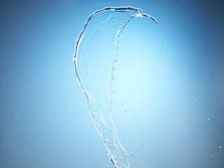 Water splash on blue background