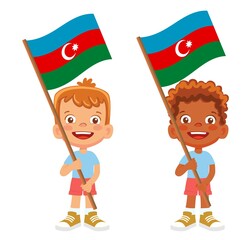 Azerbaijan flag in hand set