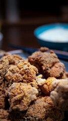 Karage - Japanese fried chicken with rice and tea