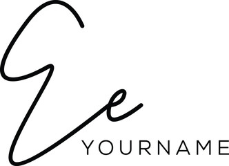 EE  Letter Initial Logo Design, Vector Template
