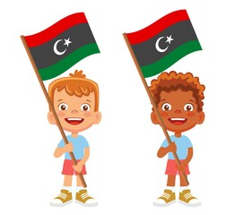 libya flag in hand set
