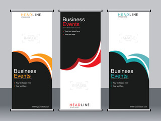 Business banner roll up set,standee banner template,Modern banner.