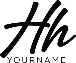 HH Letter Initial Logo Design, Vector Template