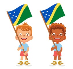 Solomon Islands flag in hand set