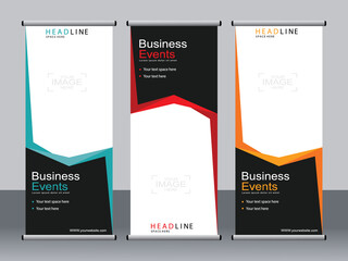 Business banner roll up set,standee banner template,Modern banner.