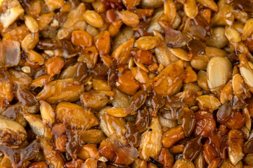 kozinak in sugar glaze, sunflower seeds in sugar glaze, oriental sweets