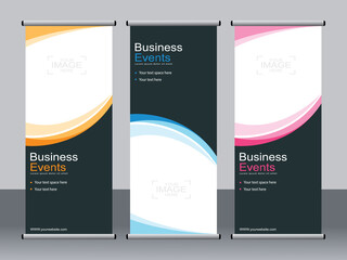 Business banner roll up set,standee banner template,Modern banner.