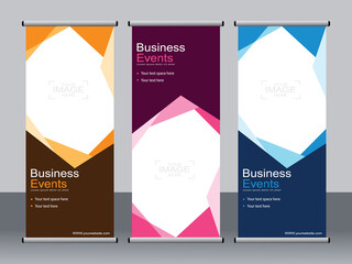 Naklejka premium Business banner roll up set,standee banner template,Modern banner.