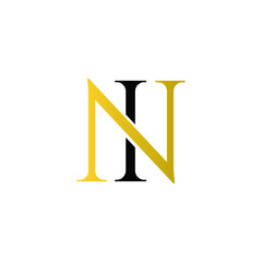 Initial Monogram letter NI IN Logo isolated in white